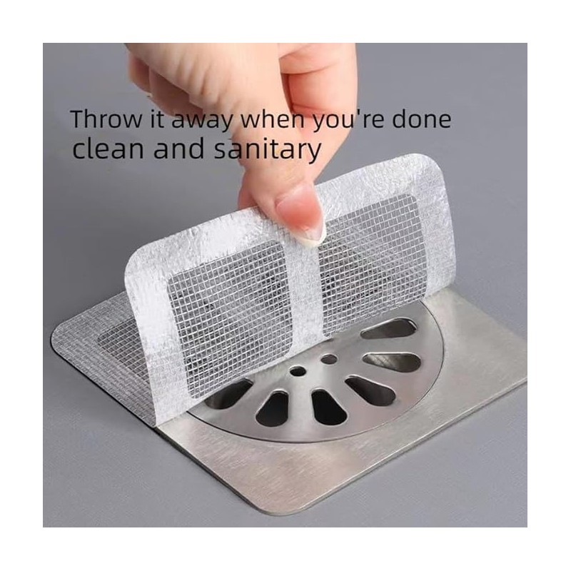 30 Pack, Disposable Shower Drain Hair Catcher Mesh Stickers.Shower Drain