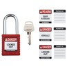 Brady Safety Lockout Padlock Sets - 6 Pack - Red