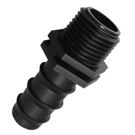 Barbed Hose Connector 3/4 inch PVC - SCH 40 3/4 Inch Barbed Insert x 3/4 Inch MNPT Male Pipe Thread PVC Adapter Fitting - PVC