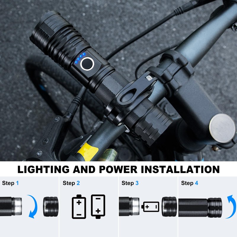 Rechargeable Flashlights High Lumens, 2Pack 99000 Lumen Super Bright LED