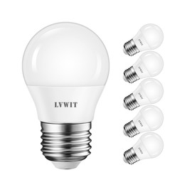 LVWIT E27 LED ersetzt 40W Glühlampen (6-er Pack), Warmweiß 2700K, 4.5W G45 LED Leuchtmittel, 470lm, matt