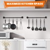 HOFURME 3 Pcs Wall Mounted Pot Pan Rack, Black Steel-Made