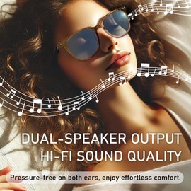Smart Wireless Headphone Sunglasses, Intelligent Audio Sunglasses for Men and Women, Glasses with Microphone, Speaker, Polarised Lenses, Audio Function with Headphones, Open Ear Headphones