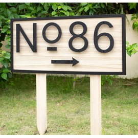 IVERRA 8 Inch Large Floating House Numbers, Black Modern House Number for Outside, Home Address Numbers for Outdoor Garage Gate Wall Street (1)