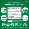 Zazzee USDA Organic Celery Seed 20:1 Extract, 6000 mg Strength,