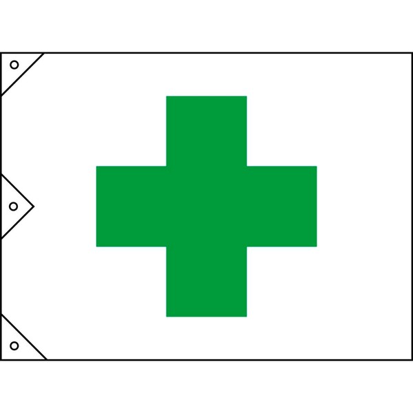 Green Cross Flag Safety Flag (Extra Large) 51.2 x 82.7