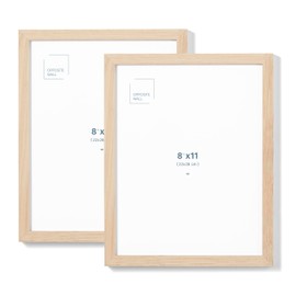 Opposite Wall - Set of 2-8.5 x 11 in - Natural Solid Oak Wood Picture Frames - Lightweight, Versatile & Shatterproof - Wall Hanging & Tabletop Photo Frame - Office, Gallery & Home Decor