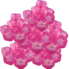 Trends4Ever 50 Reusable Ice Cubes for Parties - Ice Cube Shape - Colourful, Plastic, Permanent Ice Cubes