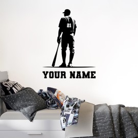 Baseball Wall Decals - Baseball Bedroom Sticker - Custom Name Baseball Wall Decal - Baseball Pitcher Wall Decal - Baseball Decals Boys Room