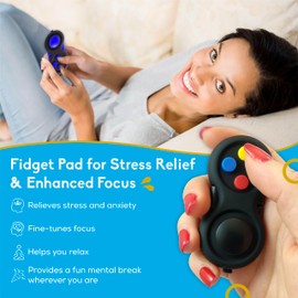 PILPOC Fidget Pad, Fidget Controller Toy for Highly Increased Focus, Reduced Stress & Anxiety, Enhances Productivity & Calms Nerves for ADHD, Remote Control Sensory Play for Kids