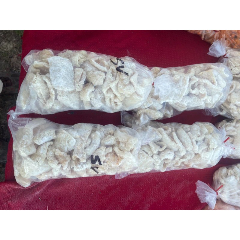Unbranded Carolina Style pork cracklins/ BUTTON STYLE fried pork fat