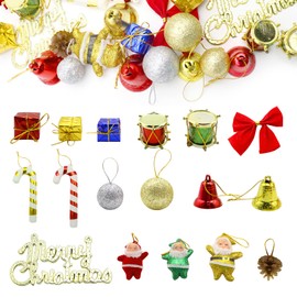 43 Pieces Christmas Tree Decoration Gift Box Christmas Colourful Gift Box Pendant Square Small Gift Boxes Pendant Christmas Bauble Christmas Tree Pendant Ornaments for Xmas Tree 2 cm 3 cm