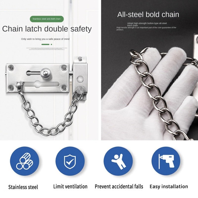 Door Chain Lock Locks Bolt Latch Guard Double Safety Security