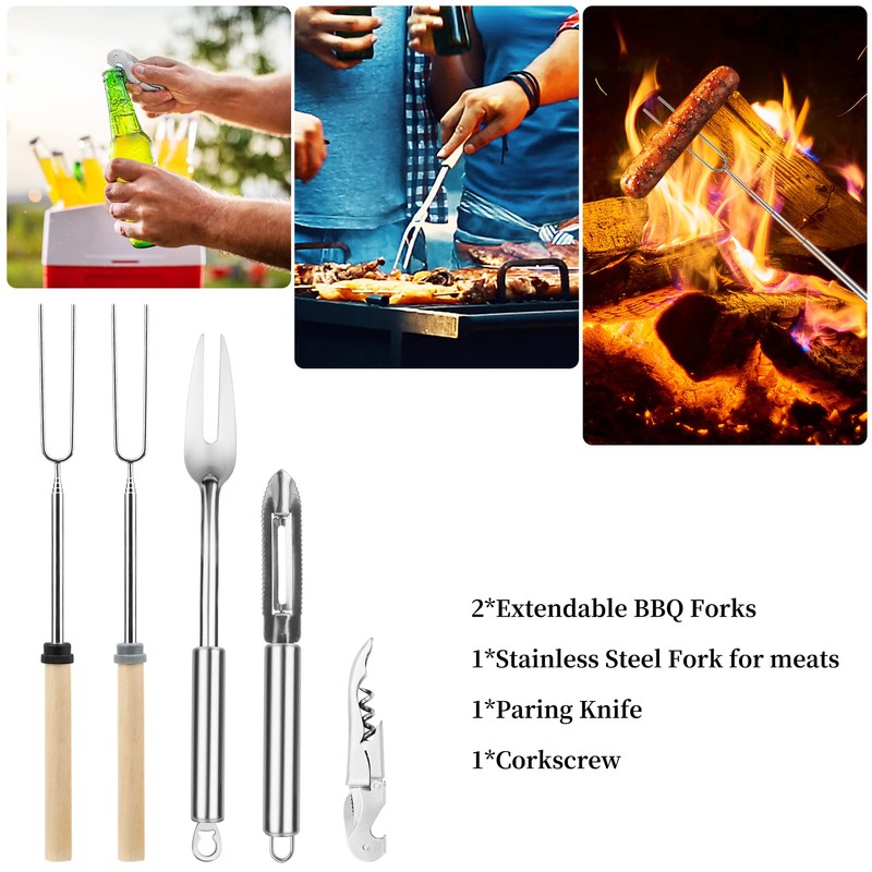 Camping Cooking Utensils Set, Stainless Steel Grill Tools, Camping BBQ