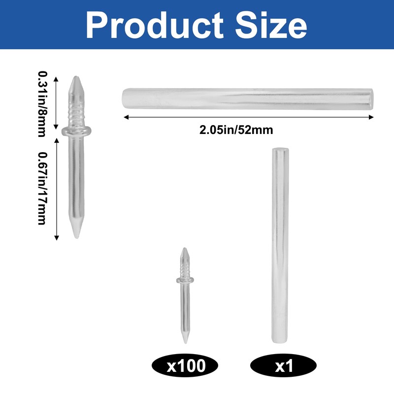 Zorfeter 100 PSC Double-Head Seamless Nails, Bonus 1PCS Sleeve Tools