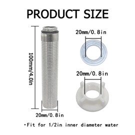 1set Stainless Steel Faucet Fittings Faucet Lock Nut Extension Kit,Faucet Tap Extension Threaded Pipe,With Plastic Nut And Washer,Fit For G 1/2in Faucet,Length 100mm/4.0in