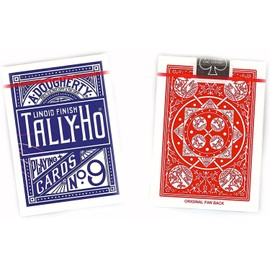 Bicycle 2 DECKS Tally Ho FAN BACK playing cards Red & Blue Poker Bicycle NEW Sealed