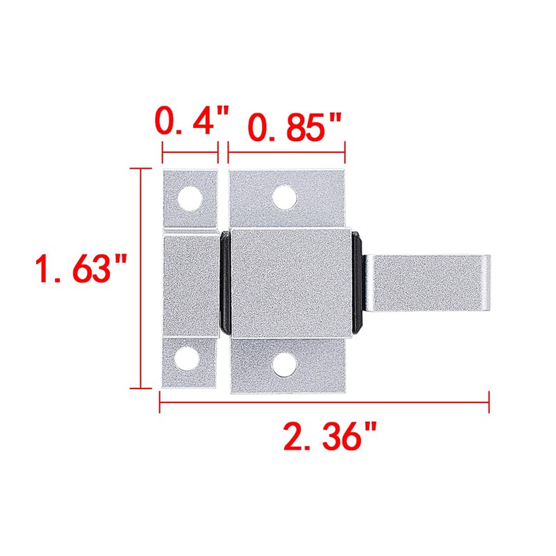 INIRET 2 Packs Self-Closing Gate Latches, Silver Spring Door Lock,