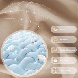 JSD 100% Cotton Sheet Set Full, Beige Sateen Sheets 300 High Thread Count, Soft Breathable Cooling Bed Sheets Deep Pocket