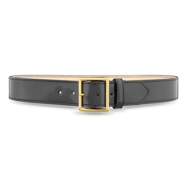 Dutyman 1-3/4" Hi-Gloss Black Leather Garrison Belt with Gold Buckle - Size 42 - Premium Clarino Leather