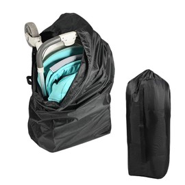JIANWEI Stroller Travel Bag for Airplane, 117 x 53 x 33cm Pram/Car Seat Travel Bag with Shoulder Strap, Waterproof Baby Airplane Travel Accessories Gate Check Stroller Bag(Black)