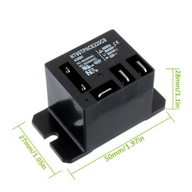 EPLZON NT90-AC220-10X Power Relay AC 220V Coil 120 VAC 30A 40A SPDT(1NO 1NC) with Flange Mounting and 10 Quick Connect Terminals Wires Mini Relay(Pack of 2pcs)