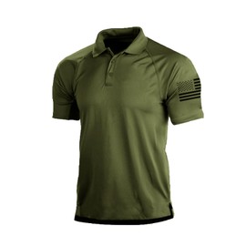 H HYFOL Polo Shirts for Men Graphic Stretch Casual American Patriotic Short Sleeve Raglan Golf Polos for Men(Olive Green,4XL)