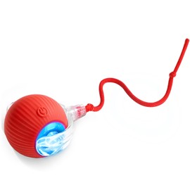 Cat Toys for Indoor Cats - Interactive Cat Toy Ball with Tail,Realistic Bird Chirping,Smart Obstacle Avoidance and Auto Restart,Interactive Dog Ball Cat Puzzle Toys for Bored Indoor Adult Cats (Red)