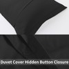 Black Duvet Cover Set King Size 100% Egyptian Cotton 3Pcs