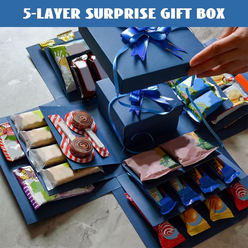 5-Layer Creative Explosion Gift Box, 19.5 x 19.5 cm Surprise