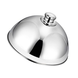 Cabilock 1pcs Stainless Steel Food Dome Cover, Food Serving Cover, Dome Plate Dust Food Plate Cover Food Dome Lid for Home Restaurant (10inch, Silver Bead)