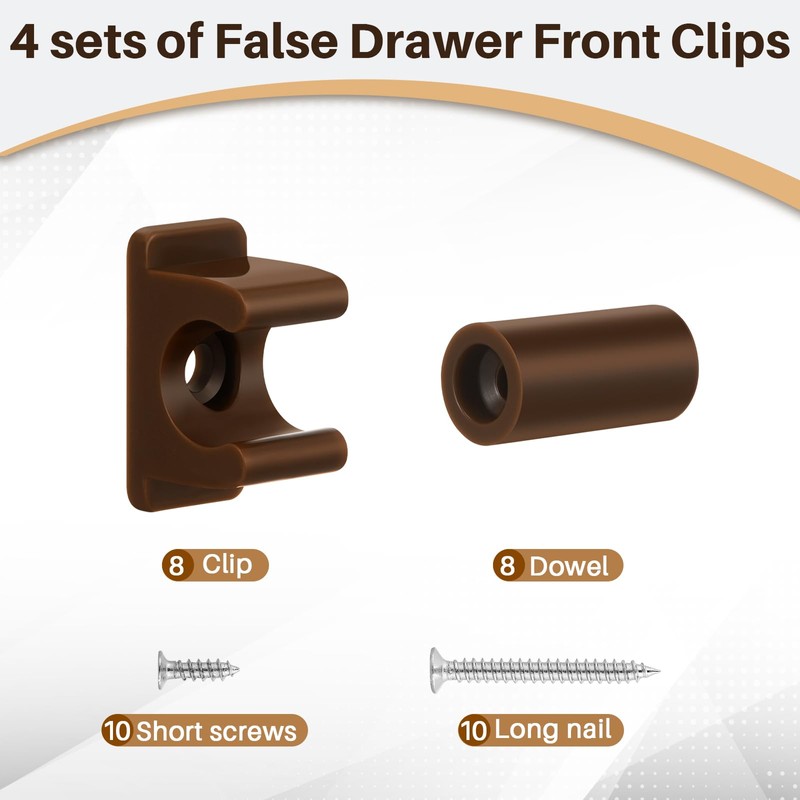 Juexica 8 Pairs False Cabinet Front Clip False Drawer Front