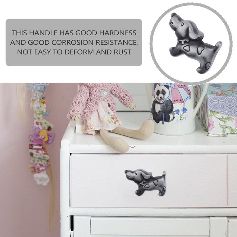 TEHAUX 1 Set Drawer Handle, Cute Dog Knobs with Screw
