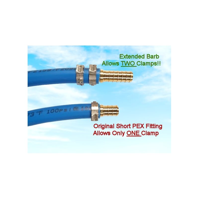 3/4-Inch Extended Barb PEX Coupling - 3-Pack