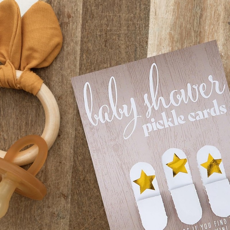 Fun Express Neutral Baby Shower Pickle Cards - 24 Pieces
