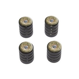 Graphics and More 20 Gauge Bullet Shell - Ammo - Tire Rim Wheel Valve Stem Caps - Black (Image Only - Not a Real Bullet)