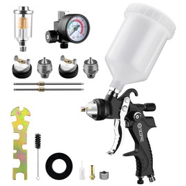 SICOPRO HVLP Air Paint Spray Gun with 1.4/1.7/2.0mm Nozzles for Cars & House DIY Painting, Paint Guns Automotive Easy to Use, with Air Regulator