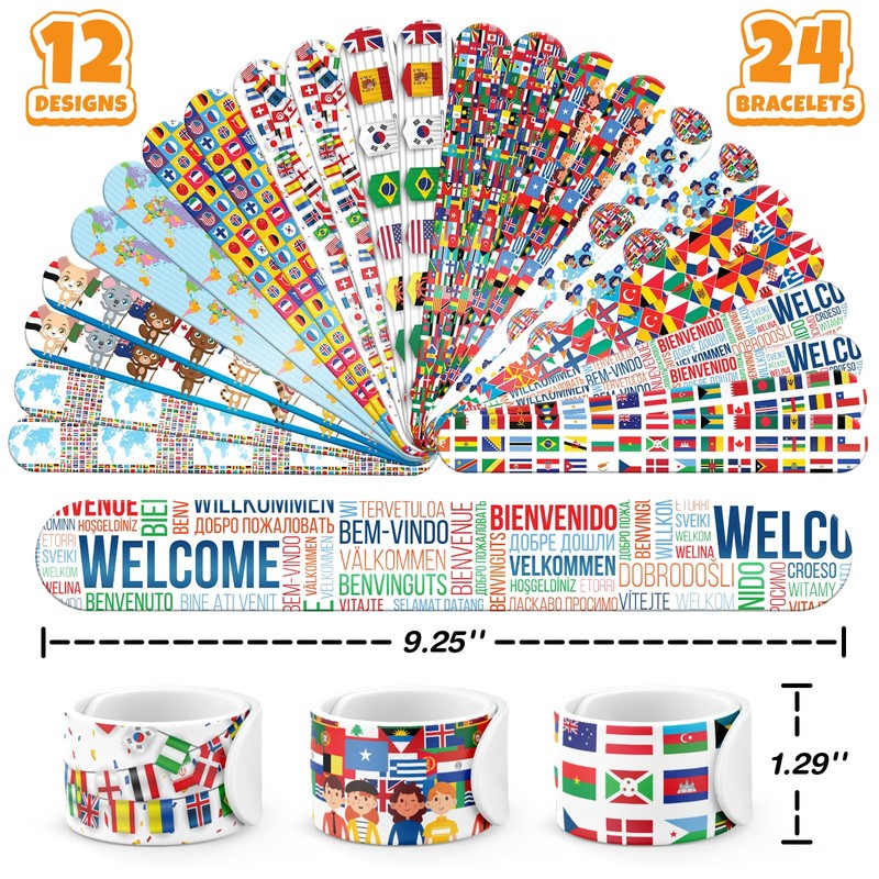 96 PCS World Flag Party Favors – 72 Pre-Cut Temporary