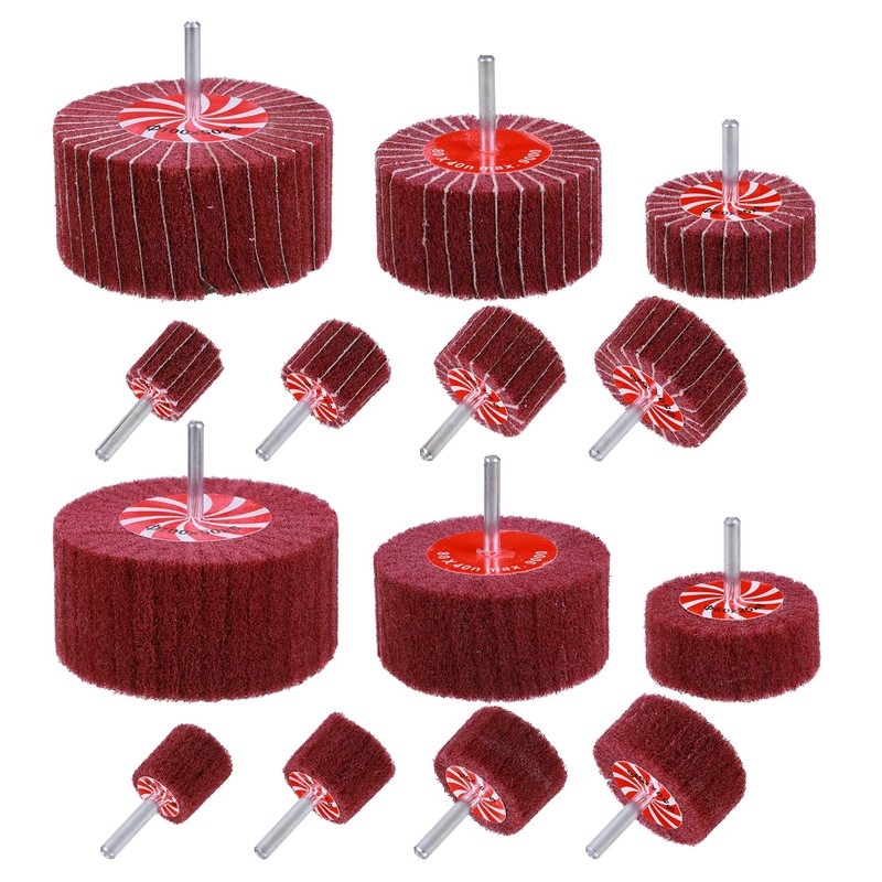 14 Pack Rocaris Buffing Flap Wheels - 7 Size Flap