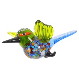 Unomor Glass Hummingbird Figurine - Multi-Color 3D Ornament with Hanging Loop for Indoor & Outdoor Decor, Inspiring Symbol, 3.34 X 2.44 X 1.57 Inch