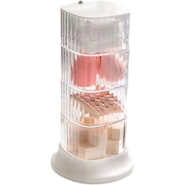 Organizador Giratorio de Accesorios para el Cabello, Soporte de Plástico Transparente de 4 Niveles para Coleteros, Caja de Almacenamiento Transparente para Diadema, Lazos(Blanco)