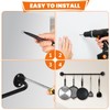 HOFURME 3 Pcs Wall Mounted Pot Pan Rack, Black Steel-Made