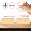 Wooden Digital Alarm Clock with Wireless Charging, 3 Alarms LED