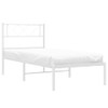 Casafoyer Metal Bed Frame with Headboard White 39.4"x74.8" Twin