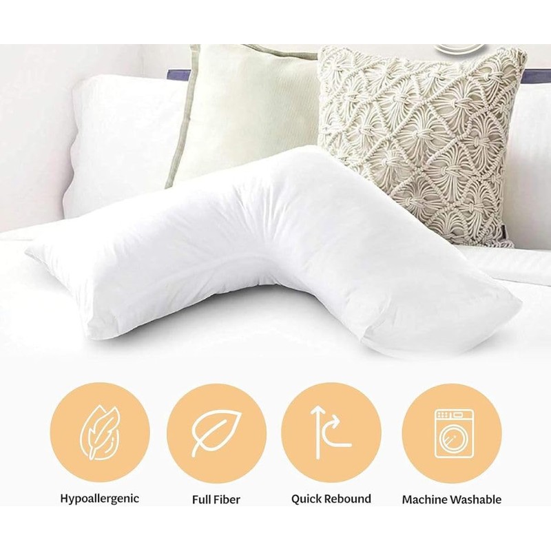 HOMES-LINEN V Pillow Orthopaedic V Shaped Pillow Extra Cushioning Support