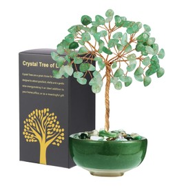 Handcrafted Green Aventurine Abundance Tree with Ceramic Base,5 Inch Natural Crystal Feng Shui Bonsai for Prosperity,Harmony & Energy Flow,Premium Healing Stone Decor for Home & Sacred Spaces