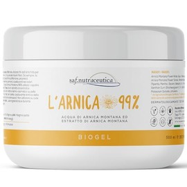 Saf.Nutraceutica - Biogel Extra Forte Arnica Montana 99% | Arnica Cavalli Uso Umano | Azione Rapida e Rinfrescante | Vegan e Naturale | Made in Italy, Marrone Scuro, 500 ml