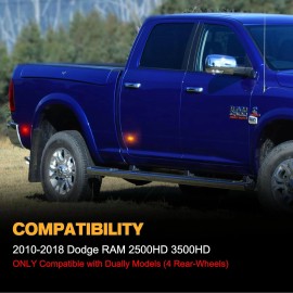 dreamrefit Smoked LED Fender Side Marker Lights For 10-18 Dodge RAM 2500 3500 Dually Bed 4X