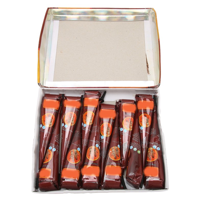 12PCS Temporary Tattoo Paste Cones Brown India Hand Painting Drawing
