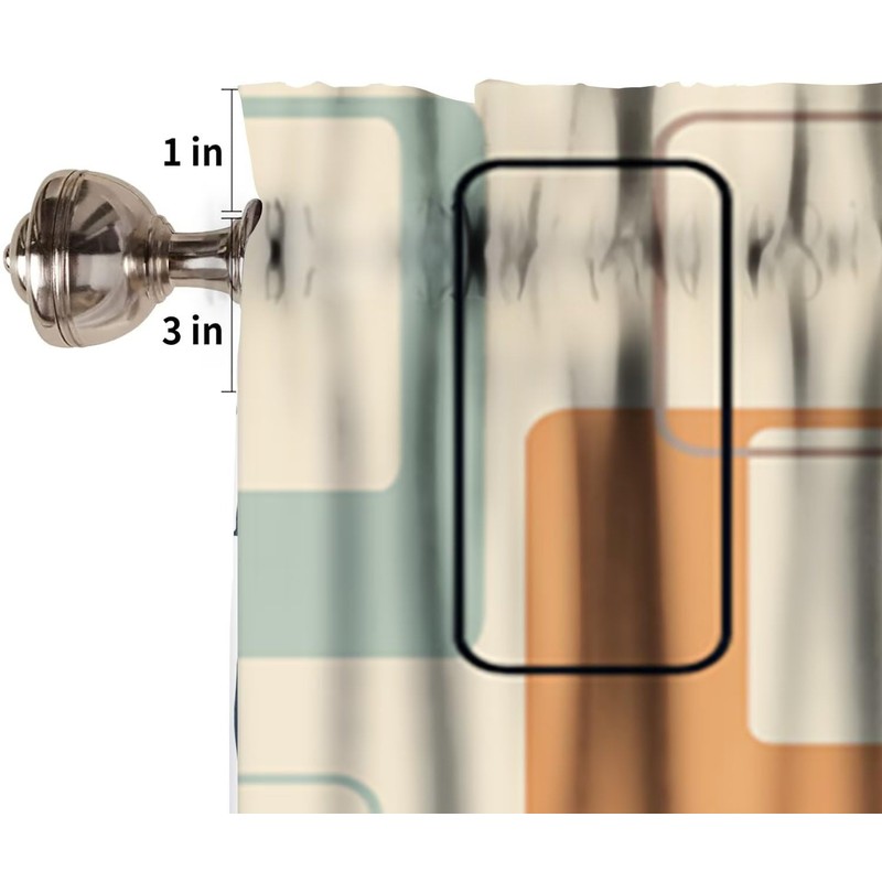 JESTRONRY Mid Century Window Valance Curtain for Bedroom Kitchen, Retro